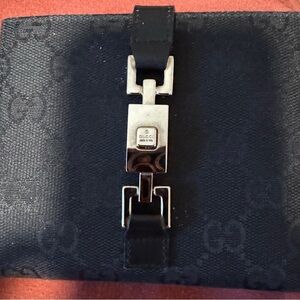 Gucci Black Monogram Clutch with Silver Hardware NWOT